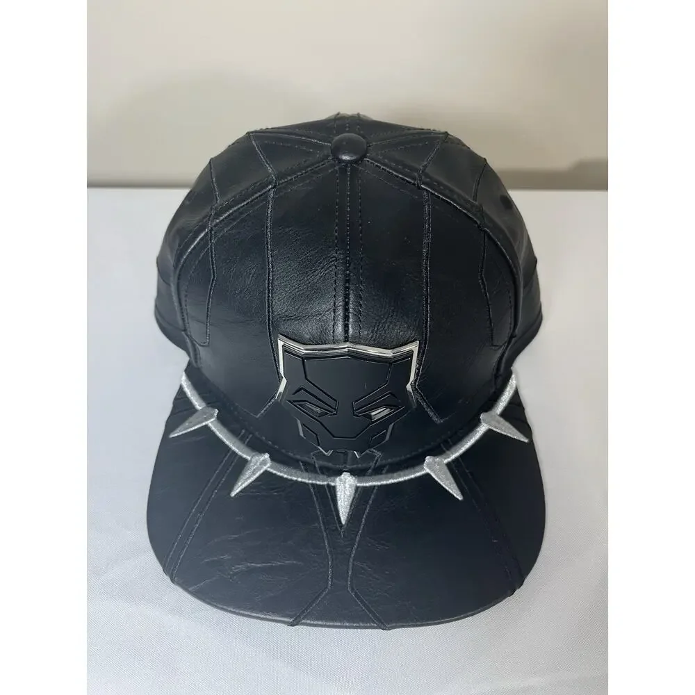 Cosplay!!! Faux Leather Marvel Black Panther Movie Fan Snapback Cap [Adjustable]